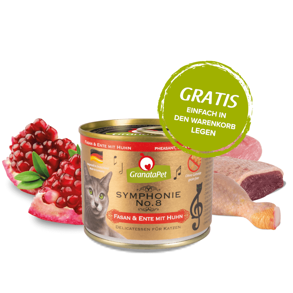 GranataPet Katze - Nassfutter Symphonie No. 8 Fasan & Ente mit Huhn 200 g - Zutaten