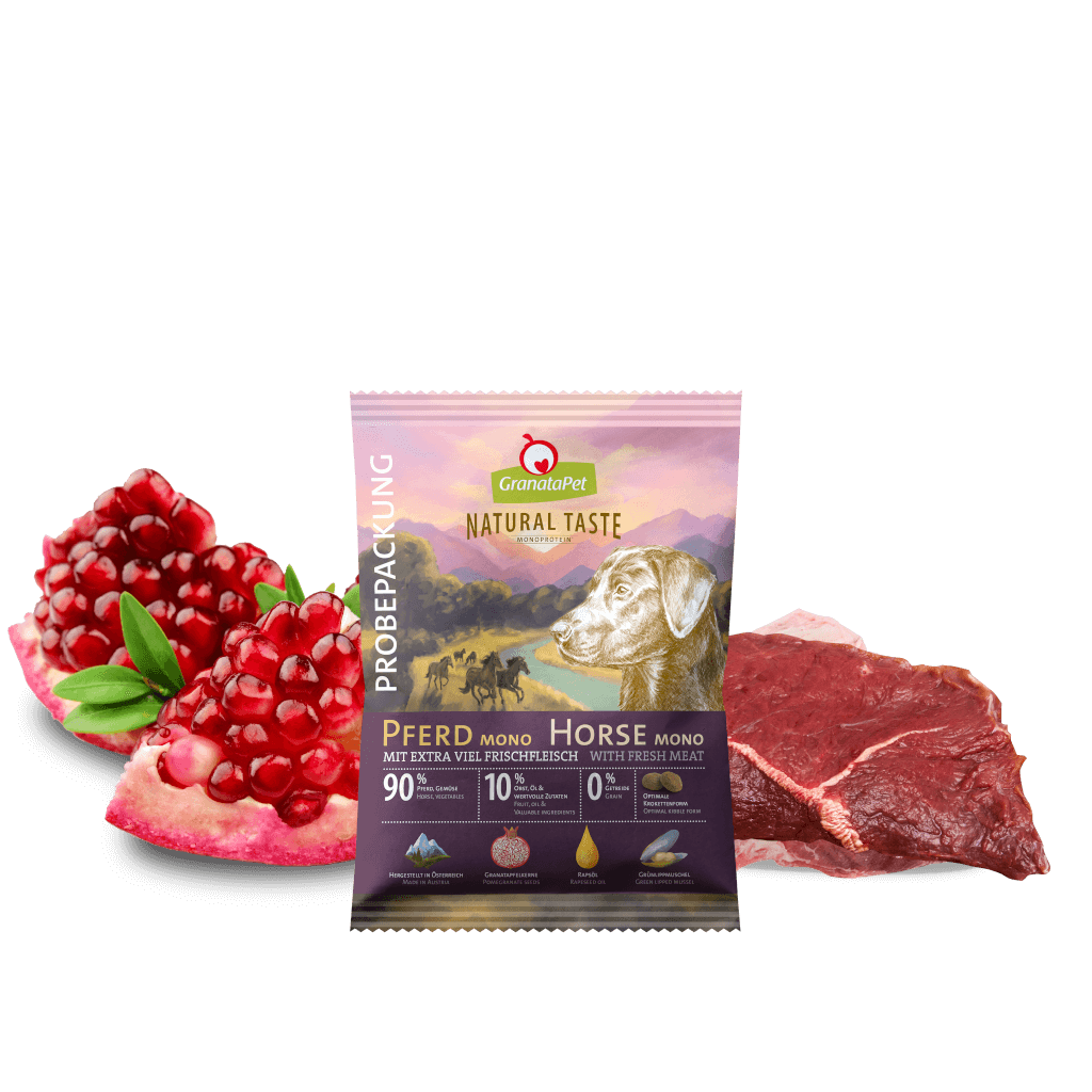 GranataPet Hund - Proben Natural Taste Pferd Mono 80 g - Zutaten