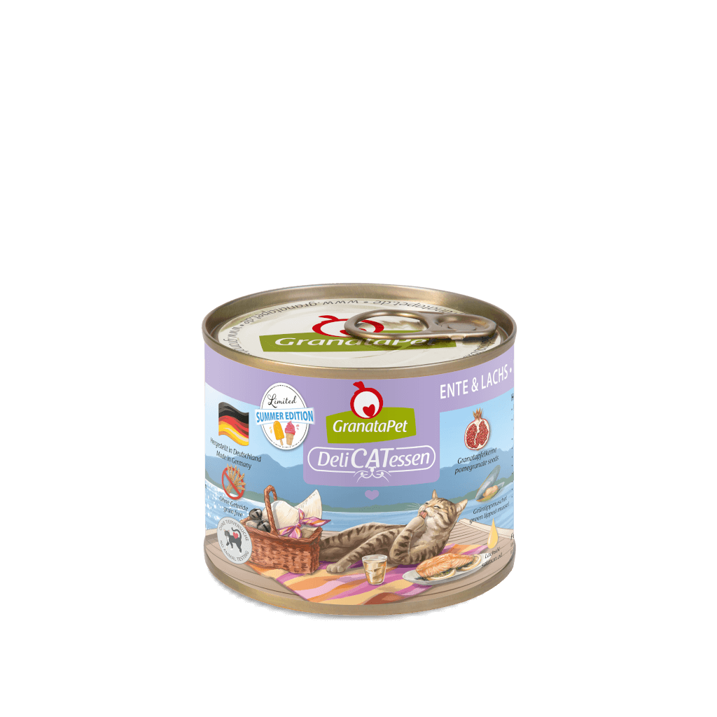 GranataPet Katze - Nassfutter DeliCATessen Sommeredition 2025 - Ente & Lachs 200 g GranataPet Katze - Nassfutter DeliCATessen Sommeredition 2025 - Ente & Lachs 200 g - Hauptbild